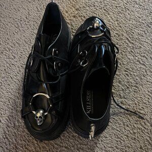 Killstar Black Skull Creepers sz 38 US 8
